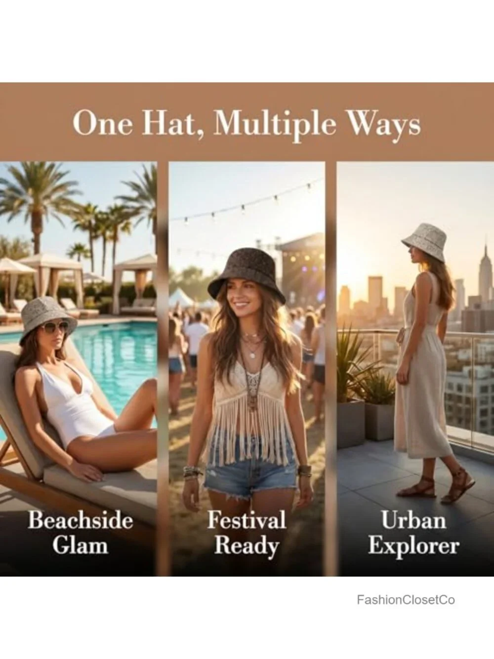 Leopard Print Bucket Hat 2 Pack, Bling Rhinestone Wide Brim Foldable Fisherman